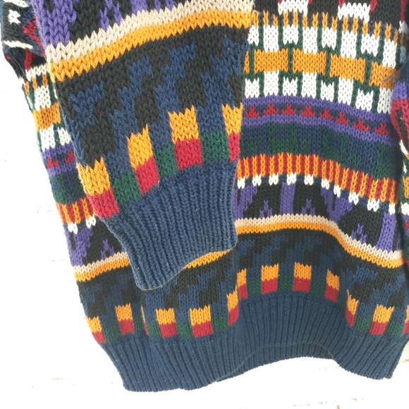 Vintage 90s Gulf Traders Multicolor Crewneck Sweater - Picture 4 of 4